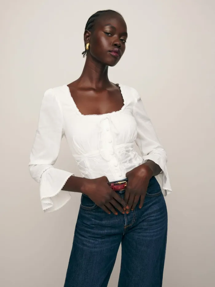 Reformation Tops Heidi Top White 8211 Women