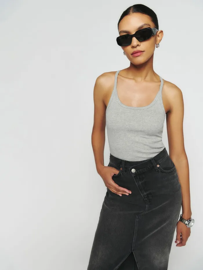 Reformation Tops Lillie Tank Heather Grey 8211 Women
