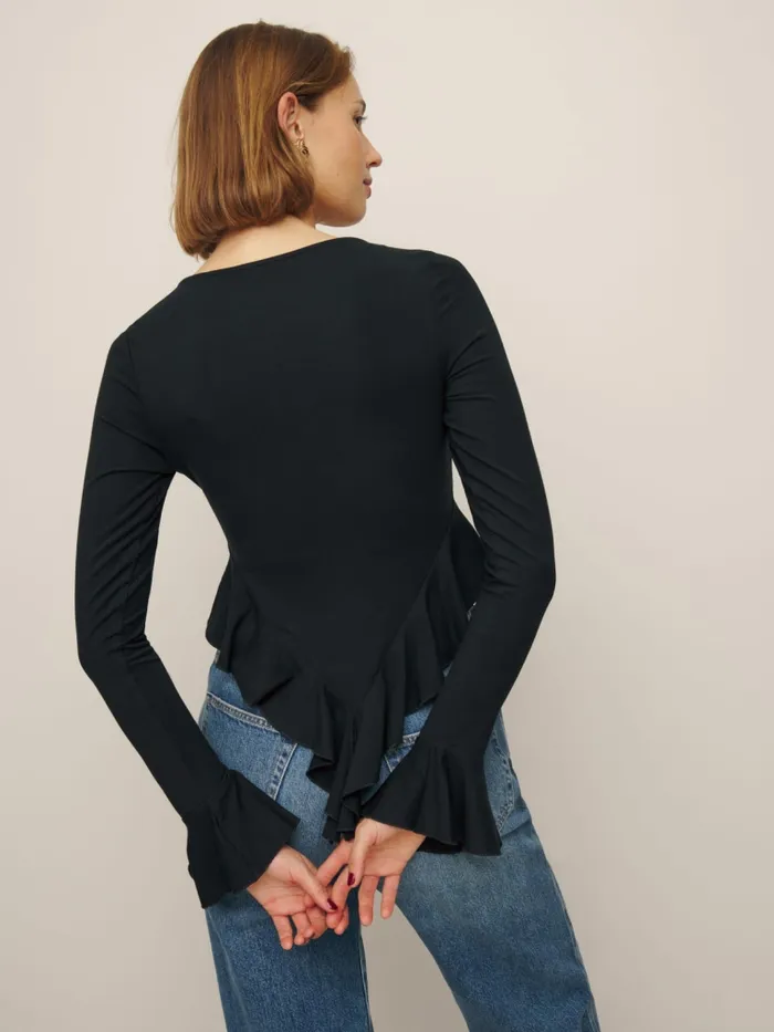 Reformation Tops Marcia Knit Top Black 8211 Women