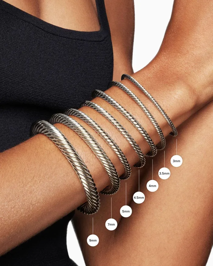 Renaissance Classic Cable Bracelet In Sterling Silver With Diamonds 9mm Women David Yurman Cuff Renaissance Classic Cable Bracelet In Sterling Silver With Diamonds 9mm Women David Yurman Cuff