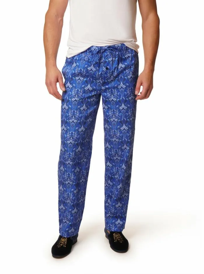 Robert Graham Pajamas and Underwear Men Blue Paisley Sateen Pj Pant Navy