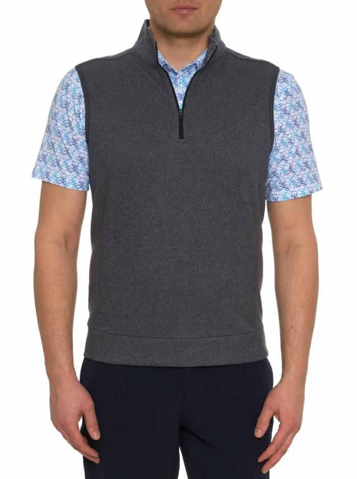 Robert Graham Sweaters and Knits Men Treviso Performance Vest Charcoal