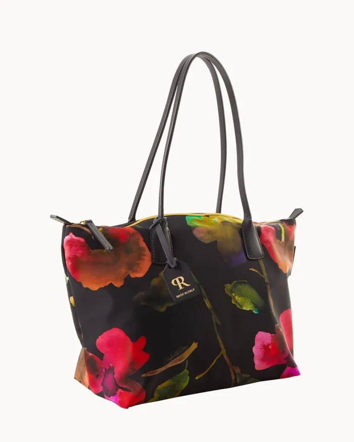 Roberta Pieri Flower Classic Large Robertina Tote Black Black Women Dooney and Bourke Totes Roberta Pieri Flower Classic Large Robertina Tote Black Black Women Dooney and Bourke Totes