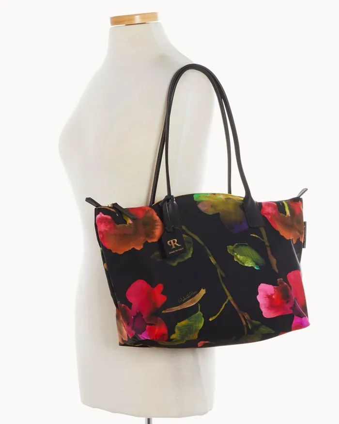 Roberta Pieri Flower Classic Large Robertina Tote Black Black Women Dooney and Bourke Totes Roberta Pieri Flower Classic Large Robertina Tote Black Black Women Dooney and Bourke Totes