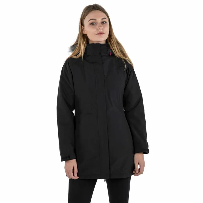 San Fran Waterproof Parka Jacket Black Women Trespass Parka Coats
