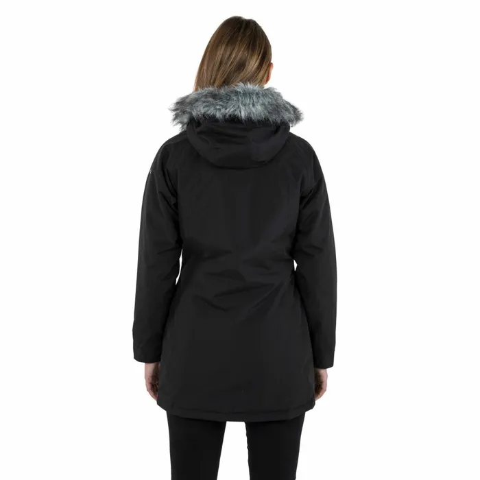 San Fran Waterproof Parka Jacket Black Women Trespass Parka Coats