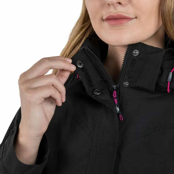San Fran Waterproof Parka Jacket Black Women Trespass Parka Coats