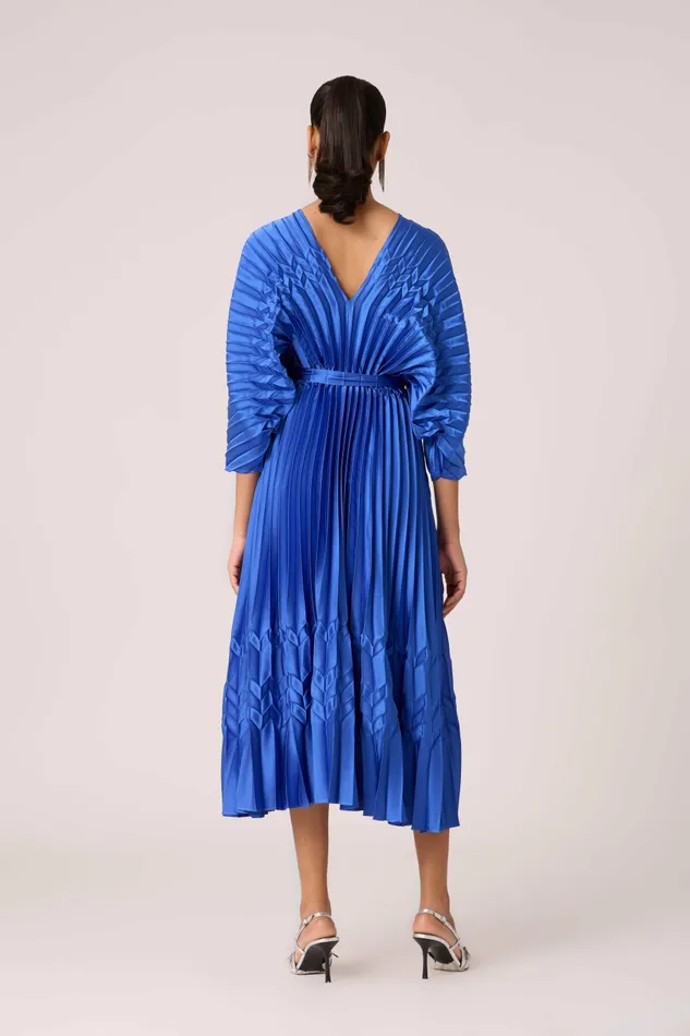 Scarlet Sage Dresses Adeline Maxi Satin Dress 8211 Azure Blue 8211 Women