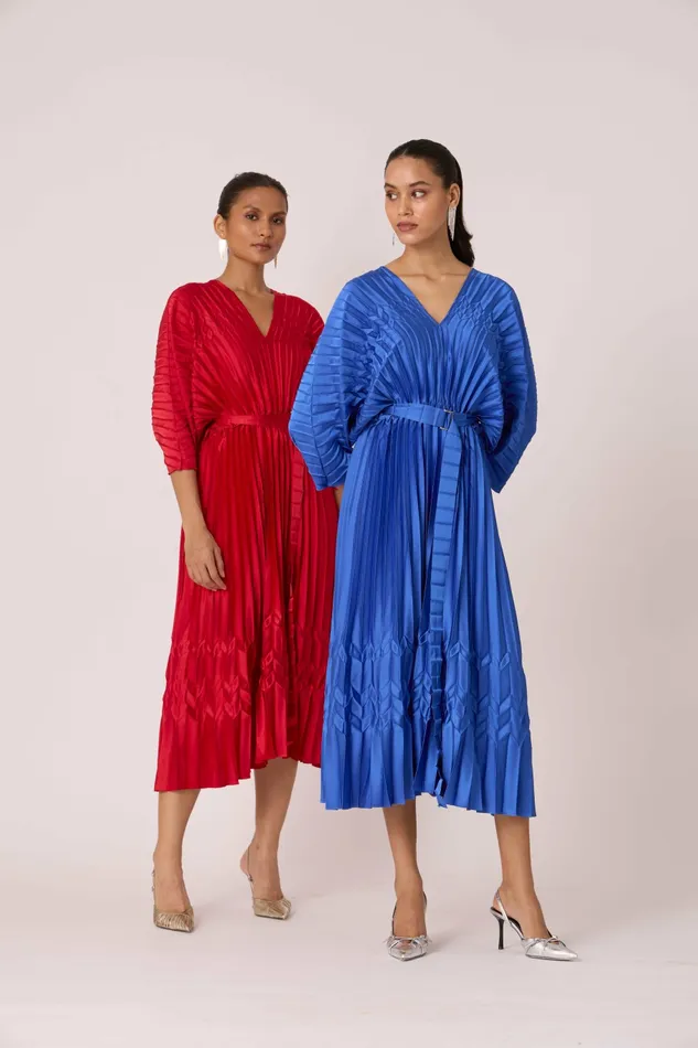 Scarlet Sage Dresses Adeline Maxi Satin Dress 8211 Azure Blue 8211 Women