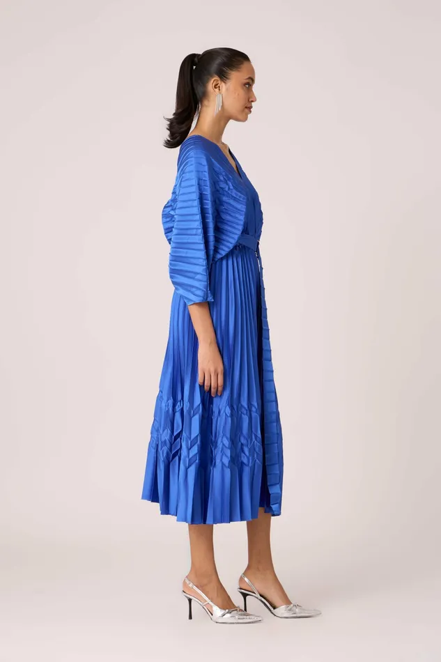Scarlet Sage Dresses Adeline Maxi Satin Dress 8211 Azure Blue 8211 Women