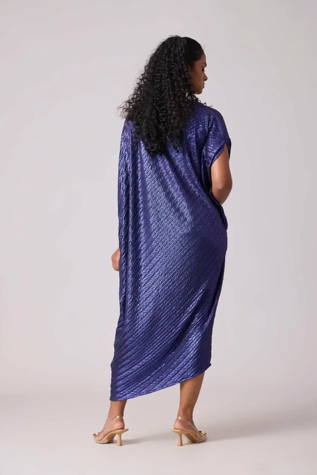 Scarlet Sage Dresses Aurelia Dress 8211 Chevron Pleated Blue 8211 Women
