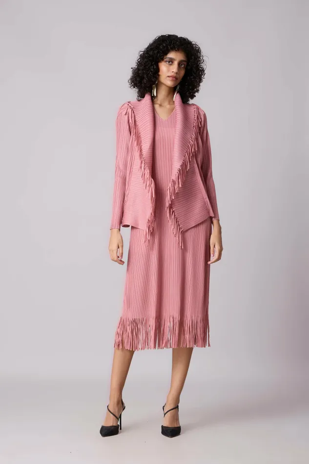 Scarlet Sage Dresses Sasha Fringe Dress 8211 Pink 8211 Women