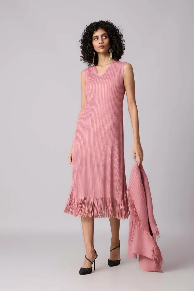 Scarlet Sage Dresses Sasha Fringe Dress 8211 Pink 8211 Women