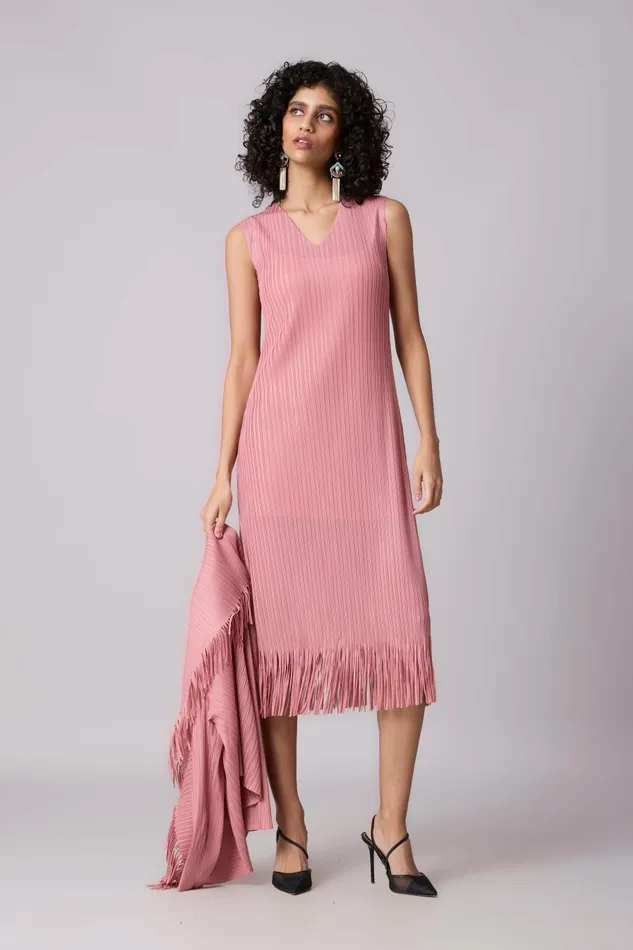 Scarlet Sage Dresses Sasha Fringe Dress 8211 Pink 8211 Women