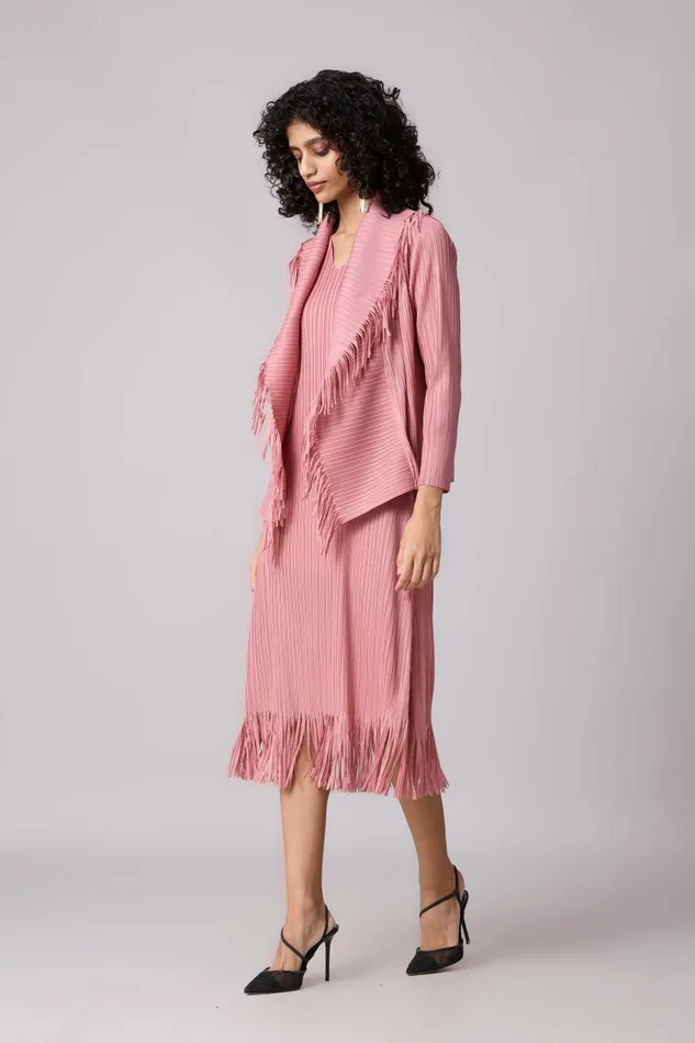 Scarlet Sage Dresses Sasha Fringe Dress 8211 Pink 8211 Women