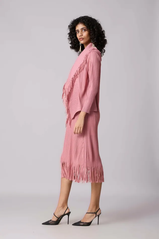 Scarlet Sage Dresses Sasha Fringe Dress 8211 Pink 8211 Women