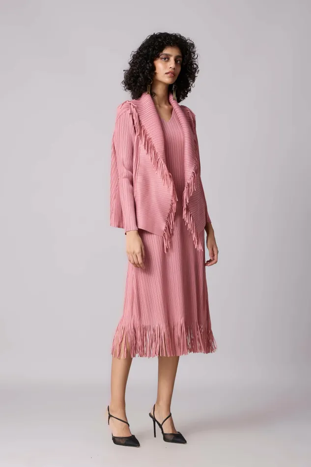 Scarlet Sage Dresses Sasha Fringe Dress 8211 Pink 8211 Women