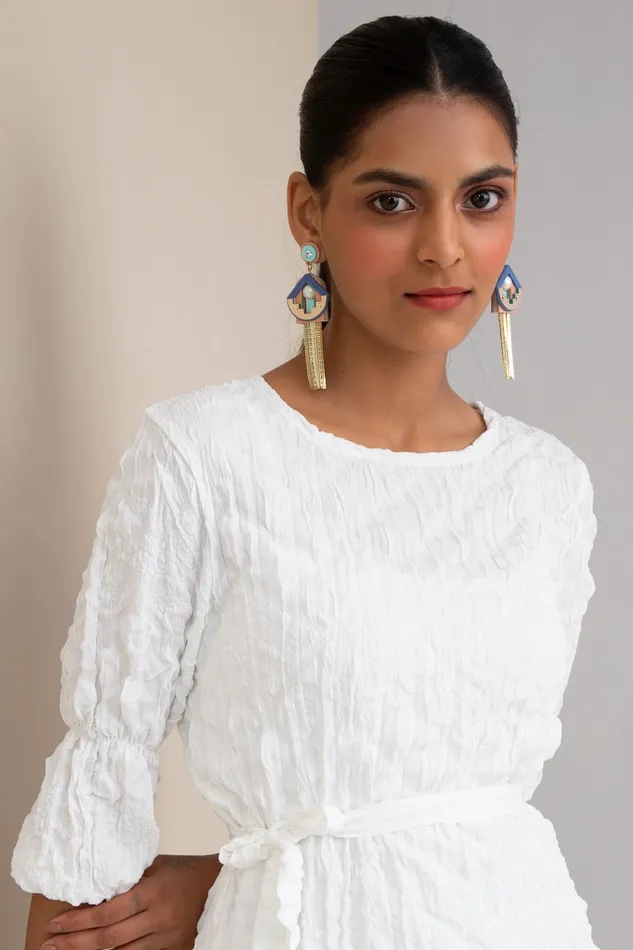 Scarlet Sage Gissa Bicalho Celeste Chain Tassel Earrings 8211 Blue and Aqua 8211 Women Scarlet Sage Gissa Bicalho Celeste Chain Tassel Earrings 8211 Blue and Aqua 8211 Women