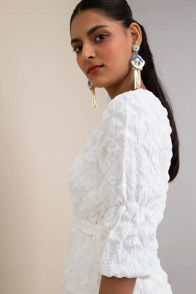 Scarlet Sage Gissa Bicalho Celeste Chain Tassel Earrings 8211 Blue and Aqua 8211 Women