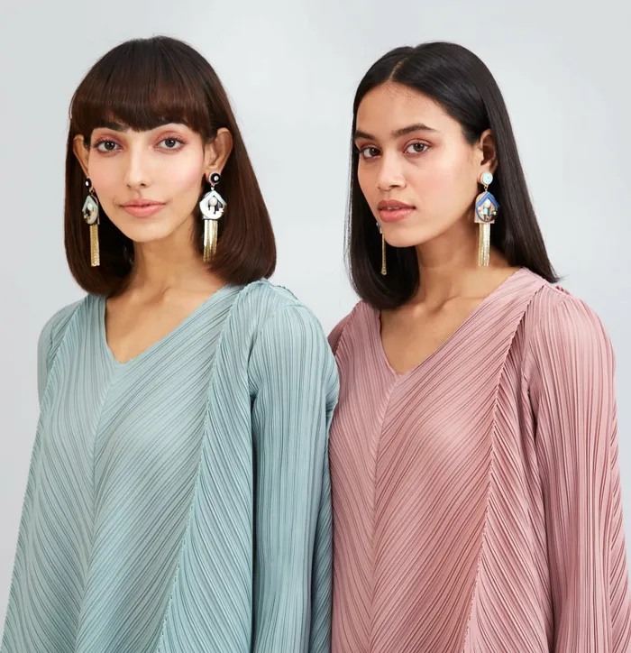 Scarlet Sage Gissa Bicalho Celeste Chain Tassel Earrings 8211 Blue and Aqua 8211 Women