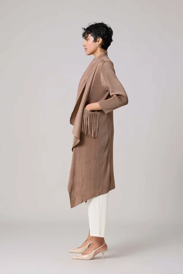 Scarlet Sage Overlays Briana Fringe Overlay 8211 Taupe 8211 Women