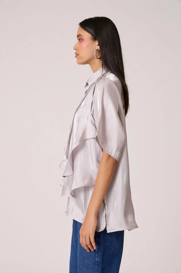 Scarlet Sage Tops Anais Organza Shirt 8211 Mercury Grey 8211 Women
