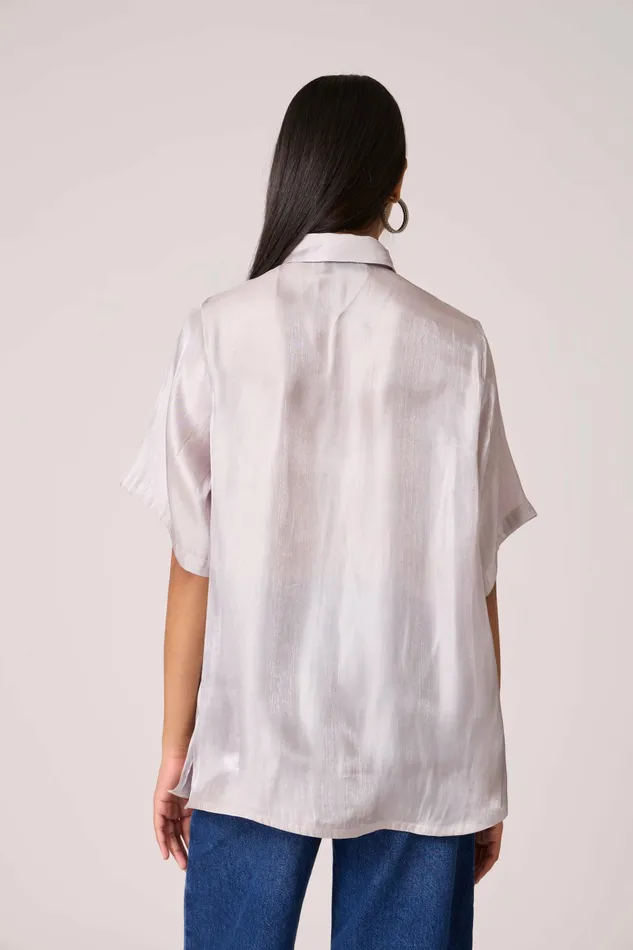 Scarlet Sage Tops Anais Organza Shirt 8211 Mercury Grey 8211 Women
