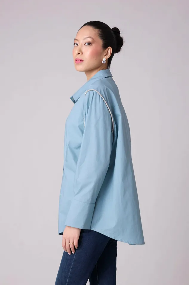 Scarlet Sage Tops Lorenza Shirt 8211 Stone Blue 8211 Women