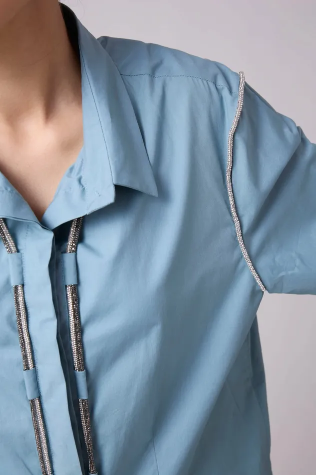 Scarlet Sage Tops Lorenza Shirt 8211 Stone Blue 8211 Women