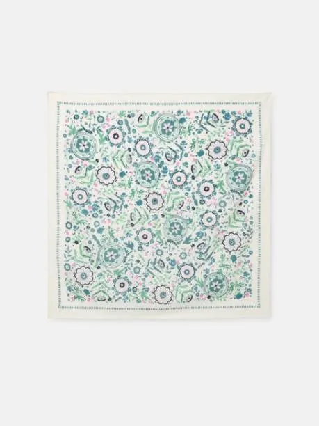 Scarves Women Joules Cream Cotton Square Scarf