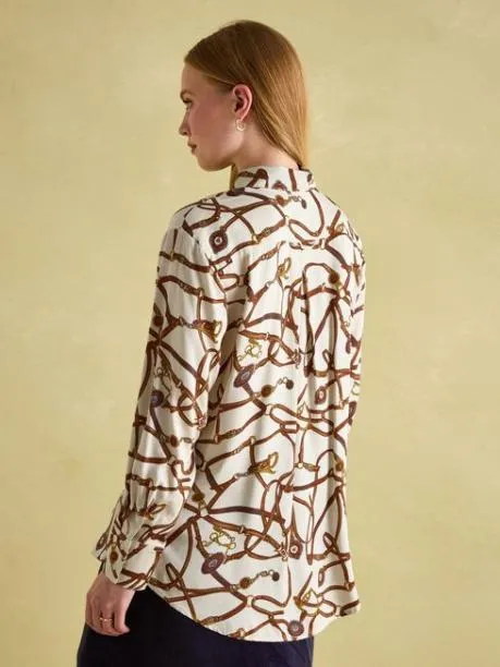 Shirts and Blouses Women Joules Cream Multi Satin Shirt