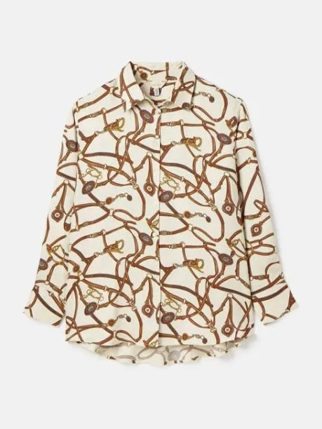 Shirts and Blouses Women Joules Cream Multi Satin Shirt