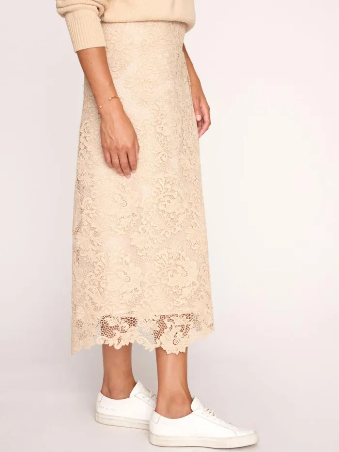 Shop Brochu Walker Bottoms The Mara Lace Skirt Buff