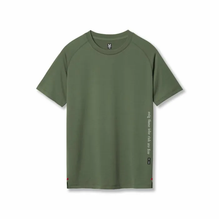 Short Sleeves Men ASRV 3DLite 20 Lycra Fitted Tee Olive 034otwr034