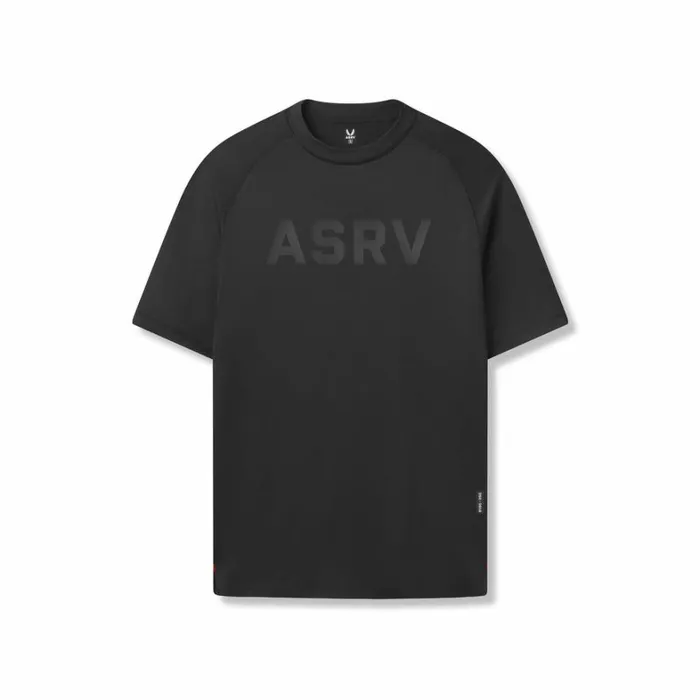 Short Sleeves Men ASRV AeroSilver Fitted Tee Black 034asrv034