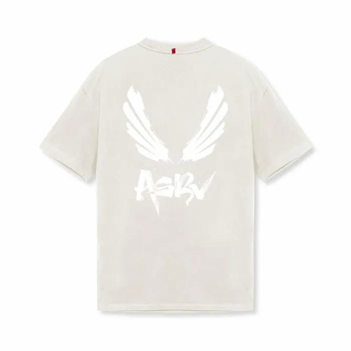 Short Sleeves Men ASRV Tech Essential Relaxed Tee Stonewhite 034brush Wingsasrv034