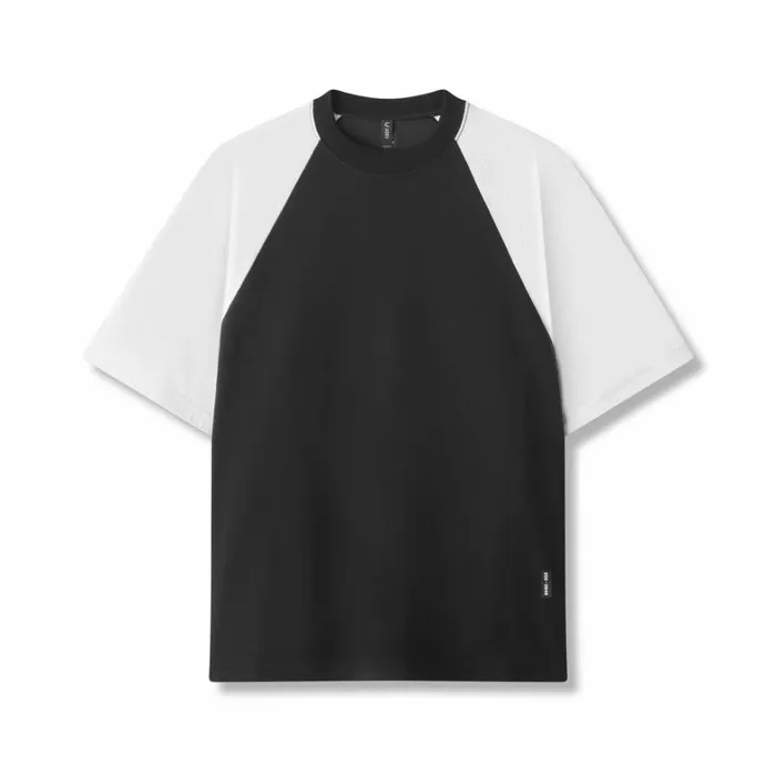 Short Sleeves Men ASRV Waffle Knit Oversized Tee Blackwhite