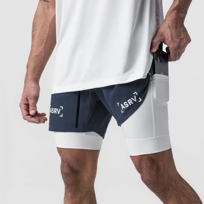 Shorts Men ASRV TetraLite 5034 Liner Short Navy 034bracket034white