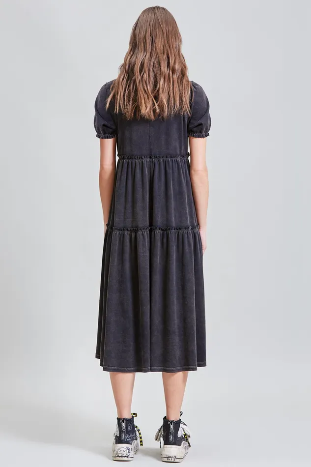 Shredded Relaxed Midi 8211 Black Women Dresses R13