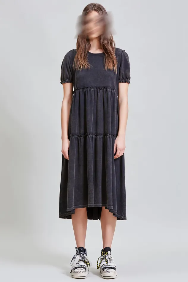 Shredded Relaxed Midi 8211 Black Women Dresses R13