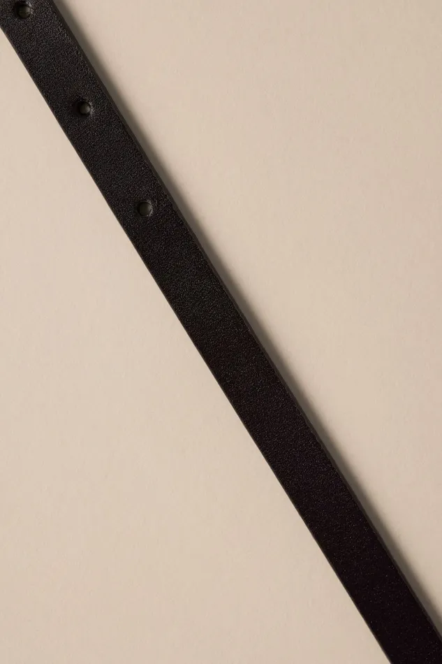 Skinny Leather Roller Belt Black Women Lucky Brand Belts