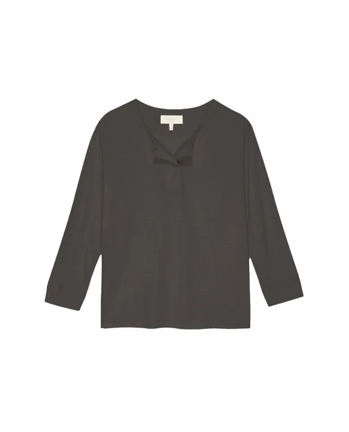 Sleep Tops Women The Great The Sleep Henley Washed Black Sleep Tops Women The Great The Sleep Henley Washed Black