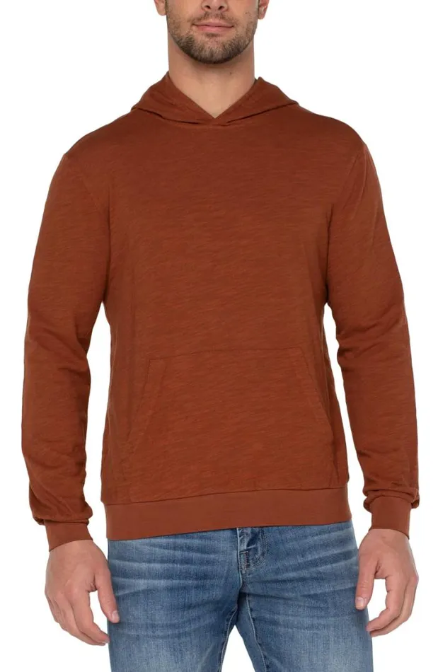 SLUB HOODIES Men Liverpool Los Angeles SLUB KNIT HOODIE Caramel