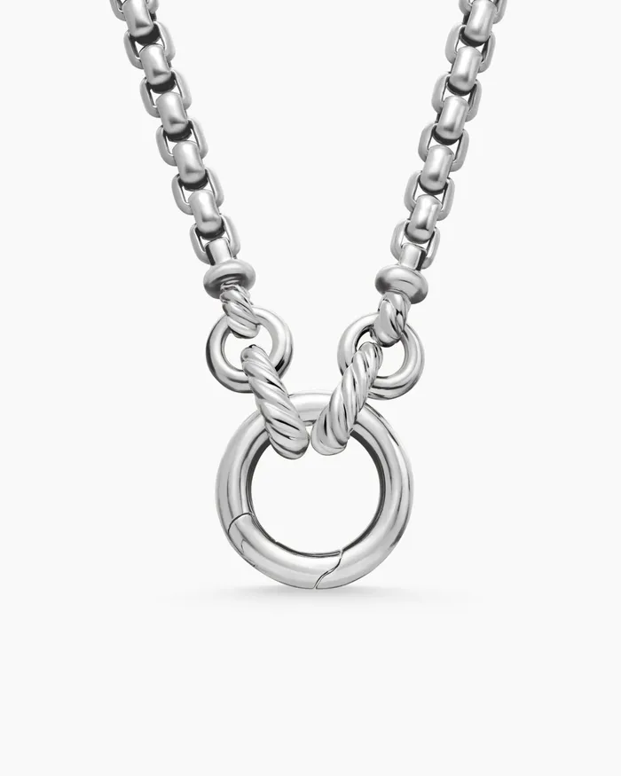 Smooth Amulet Vehicle Box Chain Necklace In Sterling Silver 36mm Women David Yurman Chain Smooth Amulet Vehicle Box Chain Necklace In Sterling Silver 36mm Women David Yurman Chain