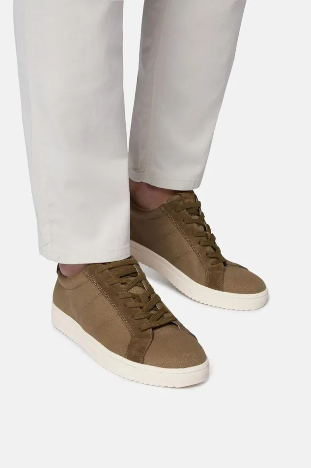 Sneakers Men Boggi Milano Army Green Canvas And Suede Trainers Military Green Sneakers Men Boggi Milano Army Green Canvas And Suede Trainers Military Green
