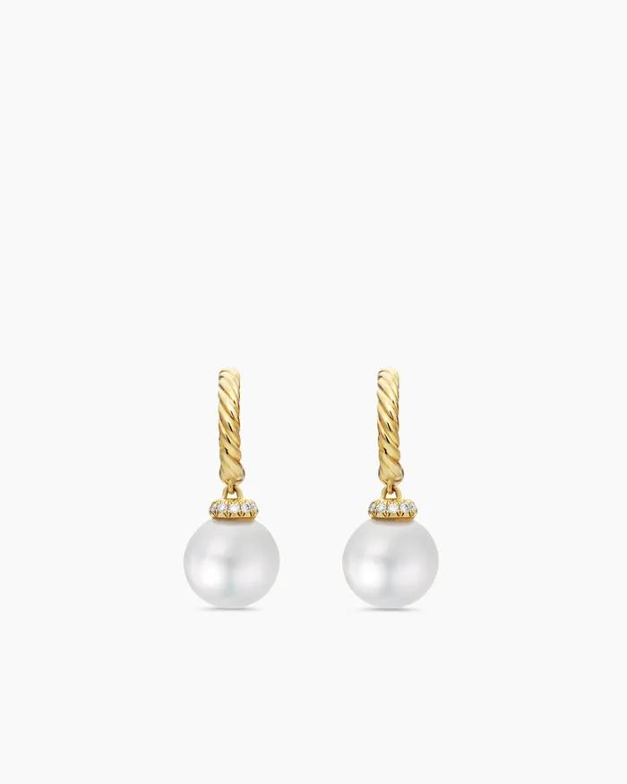 Solari Drop Earrings In 18K Yellow Gold With Pearls And Diamonds 22mm Women David Yurman Drop Solari Drop Earrings In 18K Yellow Gold With Pearls And Diamonds 22mm Women David Yurman Drop