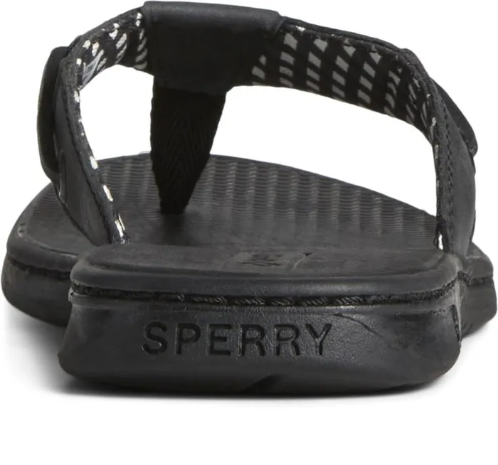 Sperry Sandals Women Seafish Leather Flip Flop Black Sperry Sandals Women Seafish Leather Flip Flop Black
