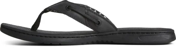 Sperry Sandals Women Seafish Leather Flip Flop Black Sperry Sandals Women Seafish Leather Flip Flop Black