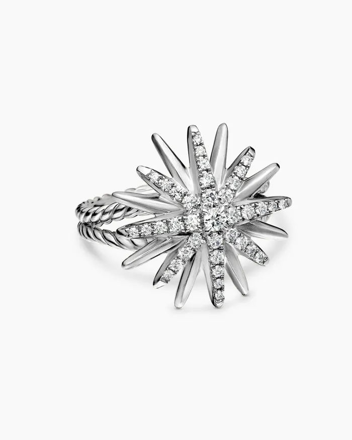 Starburst Ring In Sterling Silver With Diamonds 19mm Women David Yurman Statement Starburst Ring In Sterling Silver With Diamonds 19mm Women David Yurman Statement