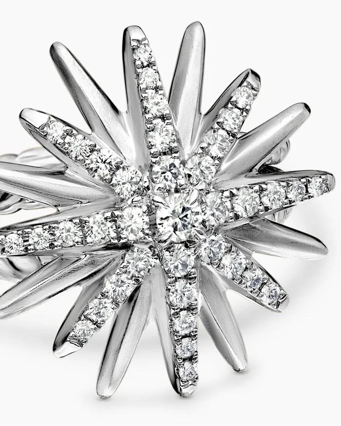 Starburst Ring In Sterling Silver With Diamonds 19mm Women David Yurman Statement Starburst Ring In Sterling Silver With Diamonds 19mm Women David Yurman Statement